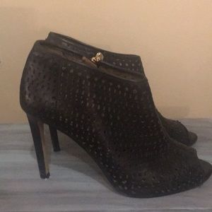 Black cutout booties